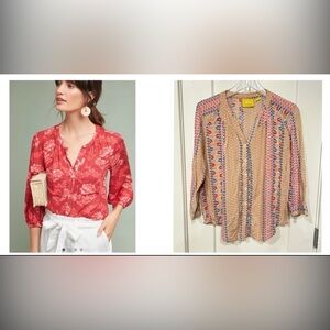 Bundle of 2 EUC Anthropologie Blouses Size S
